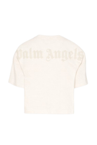 T-shirt per bambina Palm Angels Kids bianca con logo sul retro PGAA001S26JER001 002 PALM ANGELS KIDS 