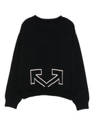 Maglione per bambina Off-White Kids nero con dettaglio logo OGHE002F25KNI001 103C OFF WHITE KIDS 