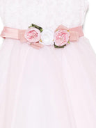 Abito per bambina Colorichiari Kids rosa con applicazioni floreali in vita FB108523 1807 1084 COLORICHIARI KIDS 