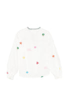 Blusa per bambina MC2 Saint Barth Kids bianca con ricami a tema marino LIO0002 00429L MC2 ST. BARTH KIDS 