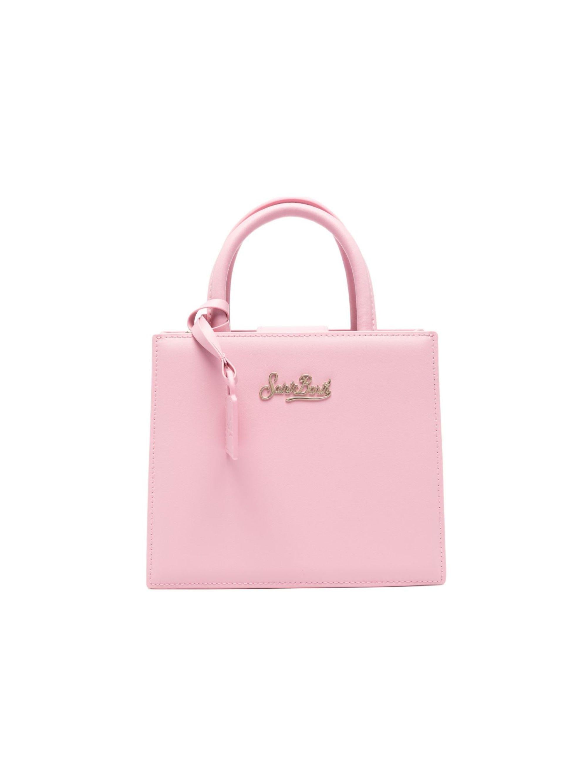 Borsa Shop mini MC2 Saint Barth rosa con targhetta logo metallica sul fronte SHBM0002 00011L MC2 ST. BARTH KIDS 