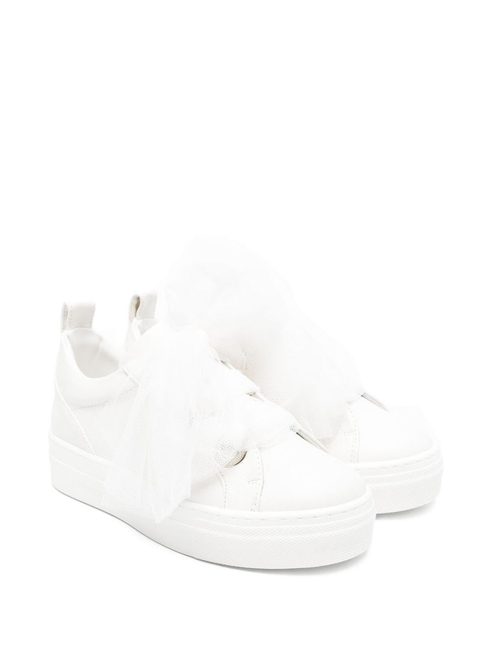 Sneakers per bambina Colorichiari bianche con dettaglio fiocco in tulle FJ958484 4224 15 COLORICHIARI KIDS 