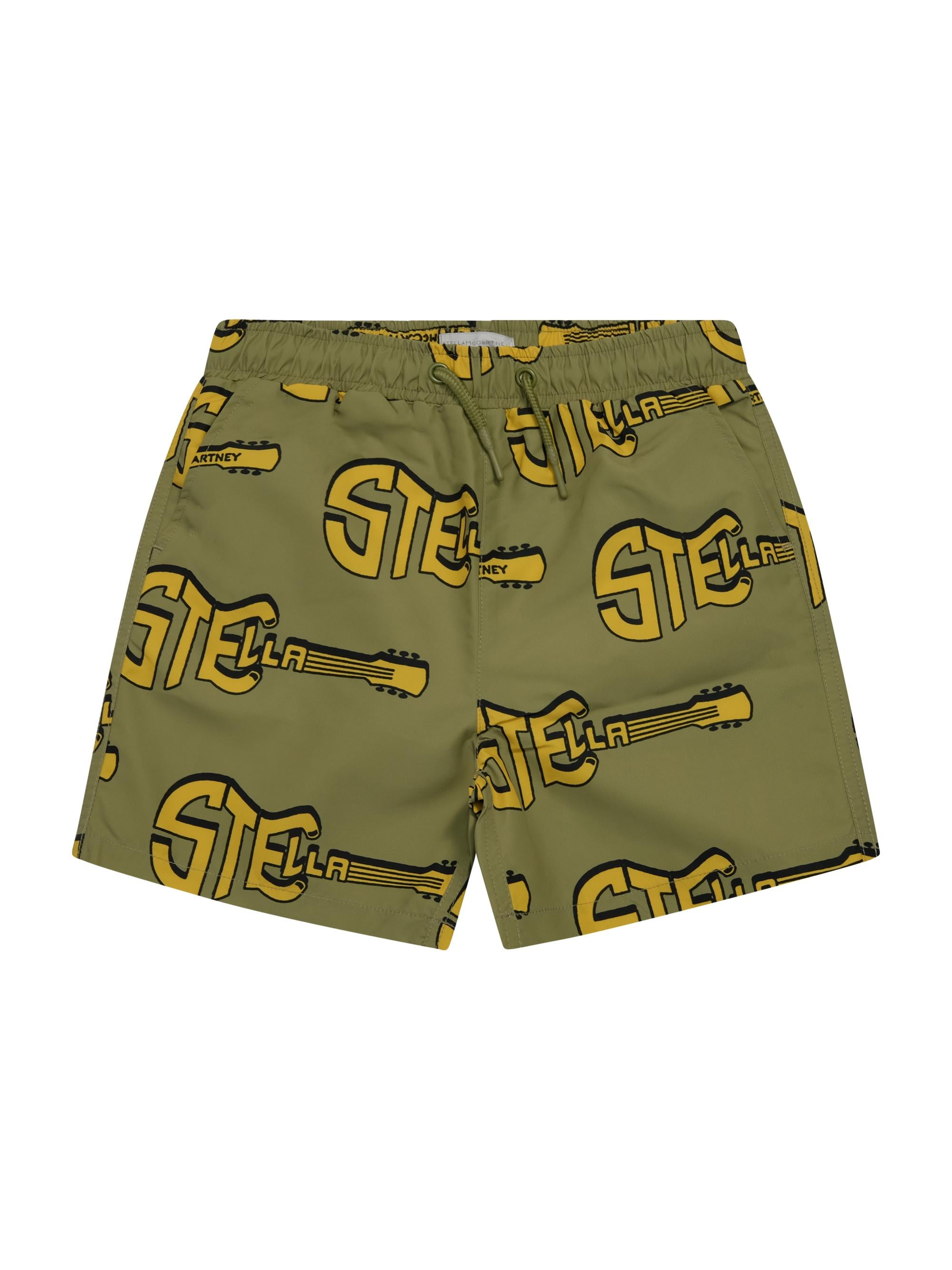 Costume per bambino Stella McCartney Kids verde con stampa logo all-over TYCP59 Z3527 663MC STELLA McCARTNEY KIDS 