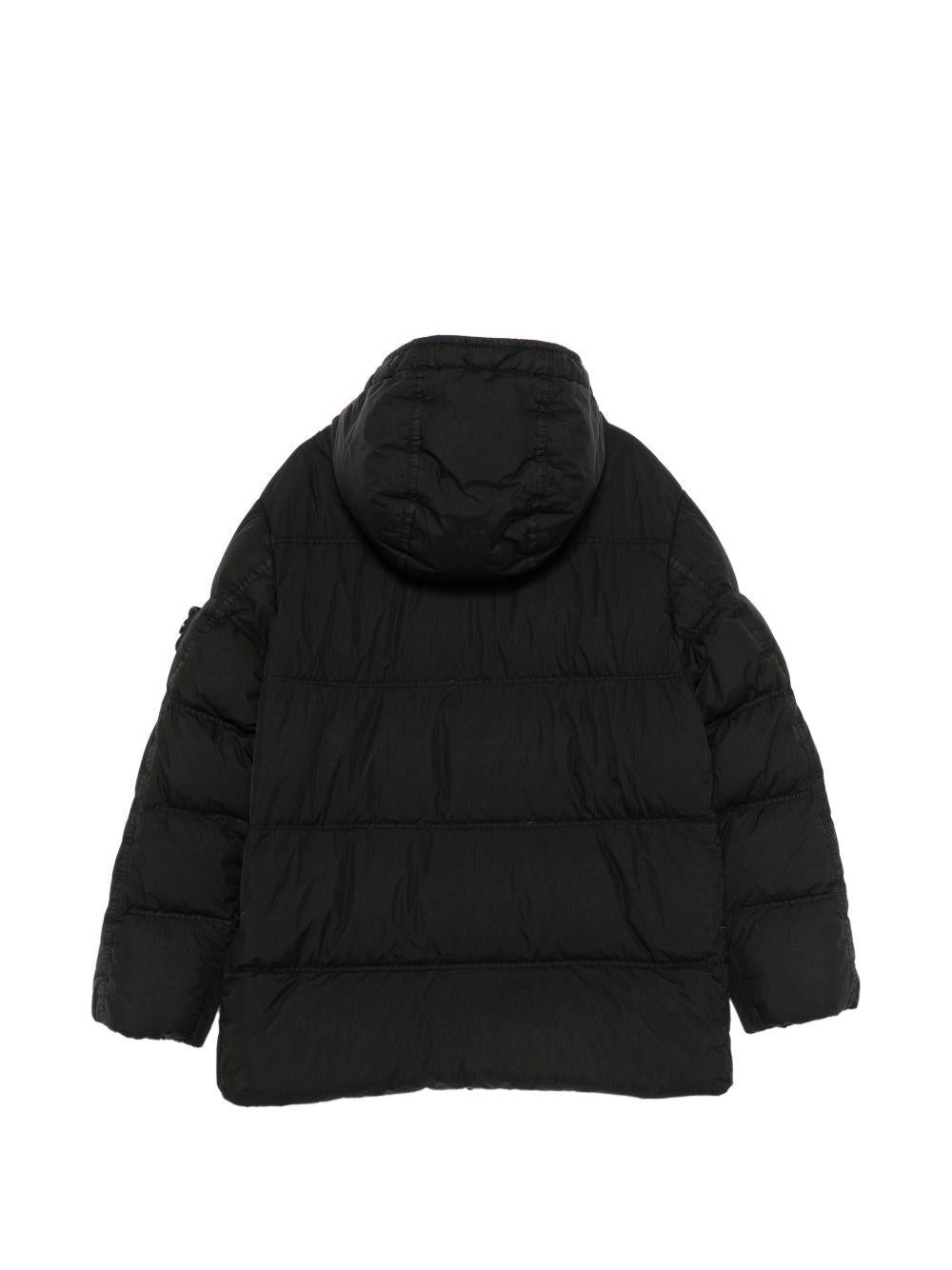 Giubbino per bambino Stone Island Kids nero con trama imbottita L2S164100012S0A23 V0029 STONE ISLAND KIDS 