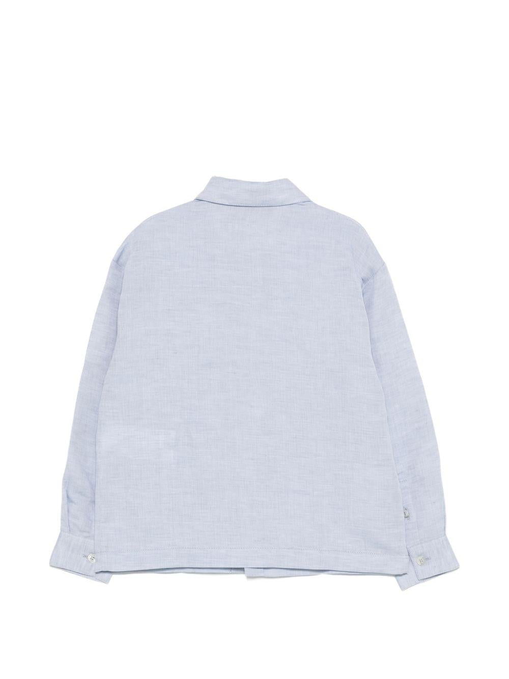 Camicia per bambino Emporio Armani Kids azzurra con logo ricamato sul davanti EB000971 AF20974 U9333 EMPORIO ARMANI KIDS 