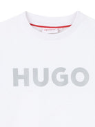 T-shirt per bambino Hugo Kids bianca con logo a contrasto G01016 10P Hugo KIDS 