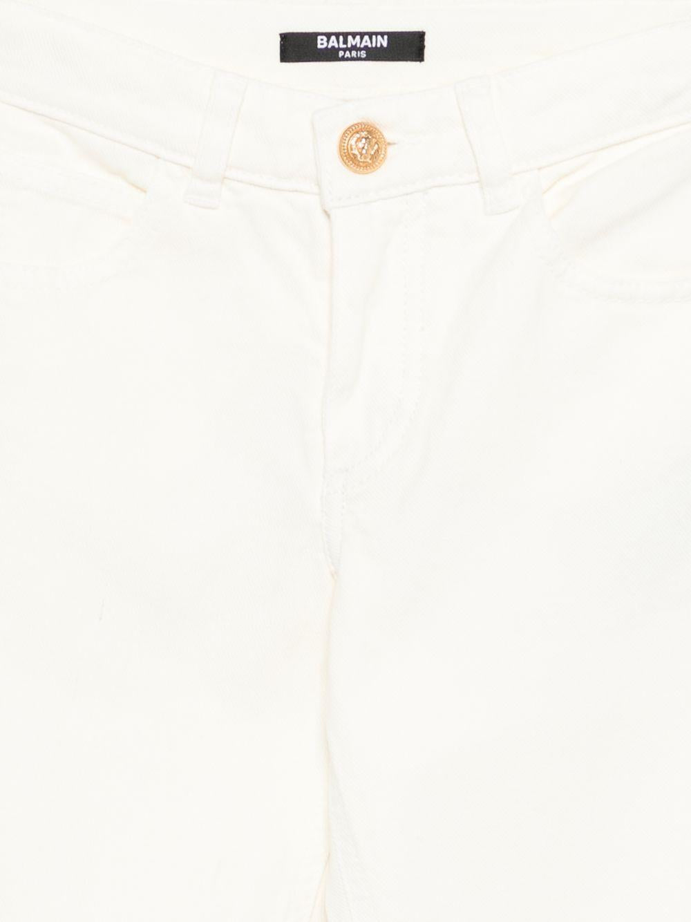 Jeans da bambino Balmain Kids bianco con decorazione BY6V0T Z3702 102 BALMAIN KIDS 
