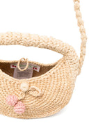 Borsa a spalla Loulou per bambina Bonpoint beige con applicazione a fiori S06GBAW00002 006 BONPOINT KIDS 