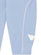 Pantaloni sportivi per neonato Emporio Armani Kids azzurro con logo aquila sul davanti EB001330 AF20638 U9360 EMPORIO ARMANI KIDS 