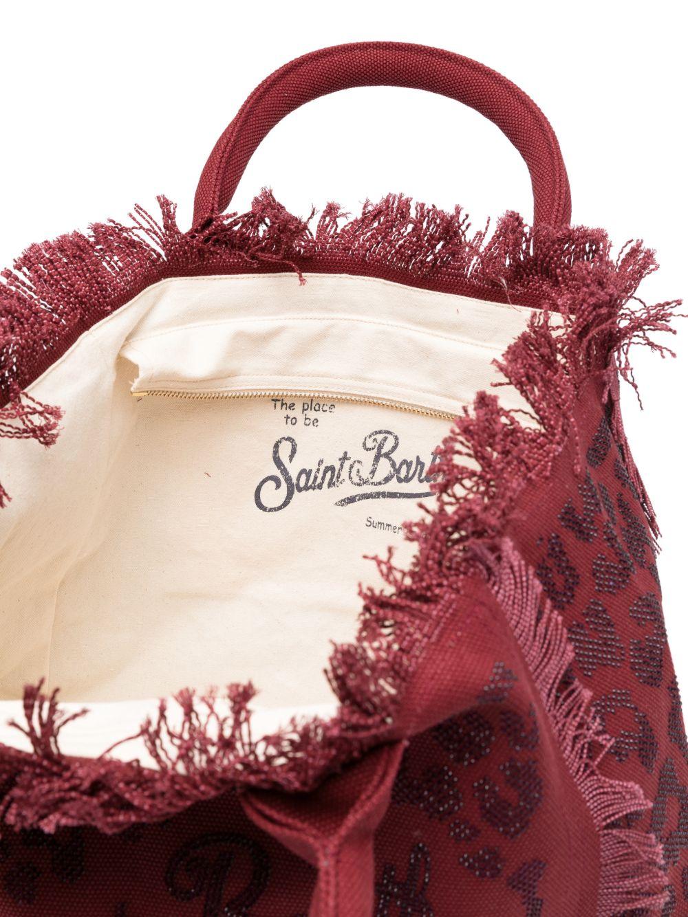 Borsa Vanity MC2 Saint Barth burgundy con stampa animalier con glitter VANI001 00269L MC2 ST. BARTH KIDS 