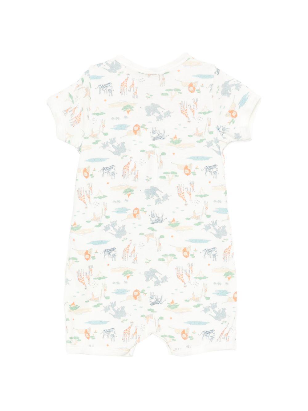 Tutina per neonato Petit Bateau bianca con stampa grafica animalier all-over A0FER 01 PETIT BATEAU KIDS 