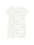 Tutina per neonato Petit Bateau bianca con stampa grafica animalier all-over A0FER 01 PETIT BATEAU KIDS 