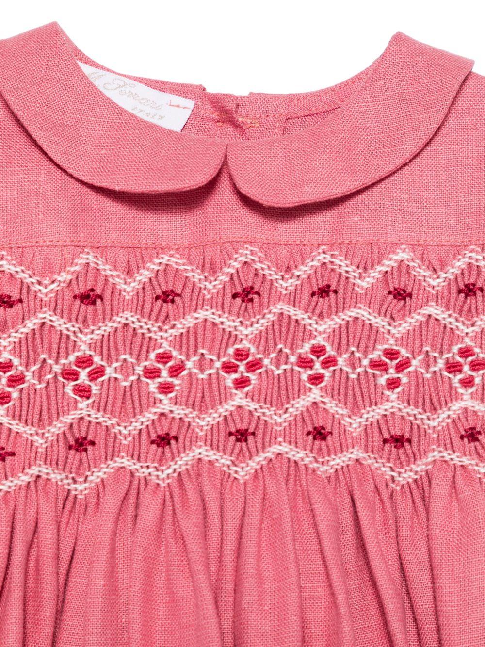 Abito per neonata Mariella Ferrari rosa con inserto con punto smock ATC3 052 MARIELLA FERRARI 