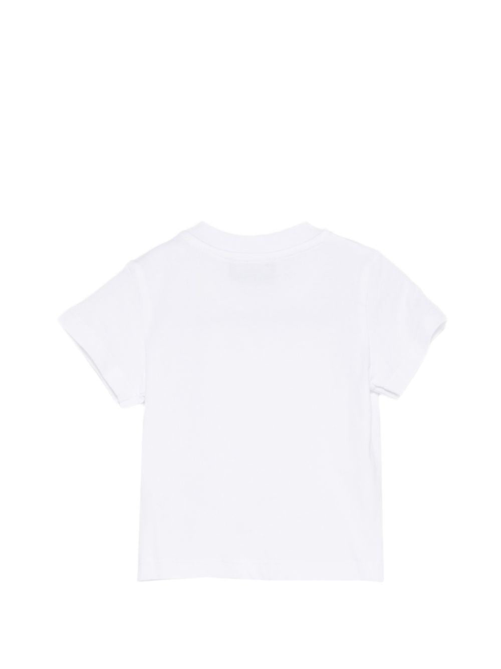 T-shirt per neonato Moschino Kids bianca con stampa grafica sul davanti MUM04LLAA24 10101 MOSCHINO KIDS 