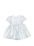Abito per neonata Emilio Pucci Junior azzurro con finitura metallizzata PZ1101 S0273 600AG EMILIO PUCCI KIDS 