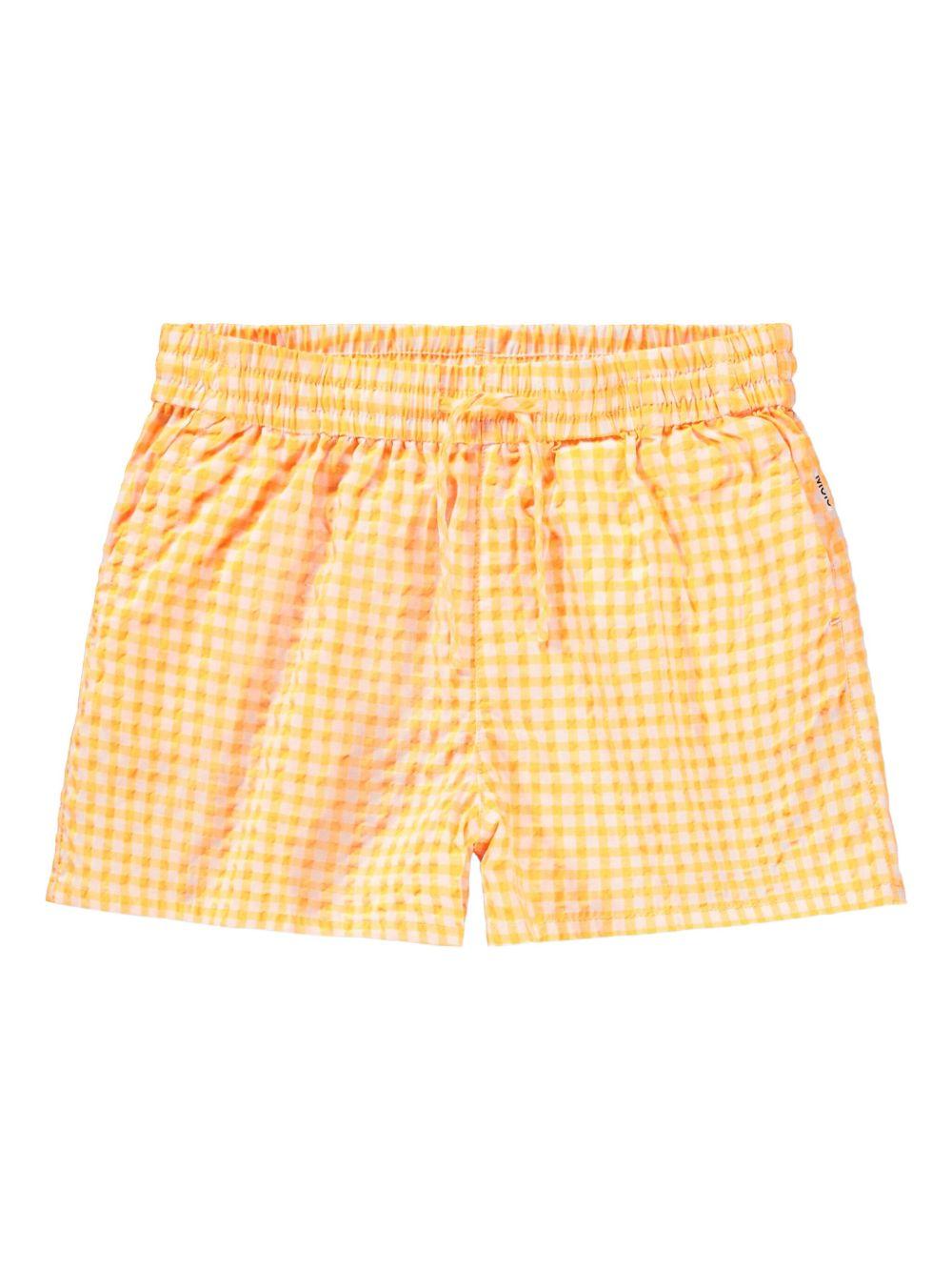 Shorts Addie per bambina Molo arancioni con design a quadretti vichy 2S26H118 9490 MOLO KIDS 