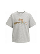 T-shirt per bambino Etro Kids grigio con dettaglio logo sul davanti GY8P71 Z3191 806 ETRO KIDS 