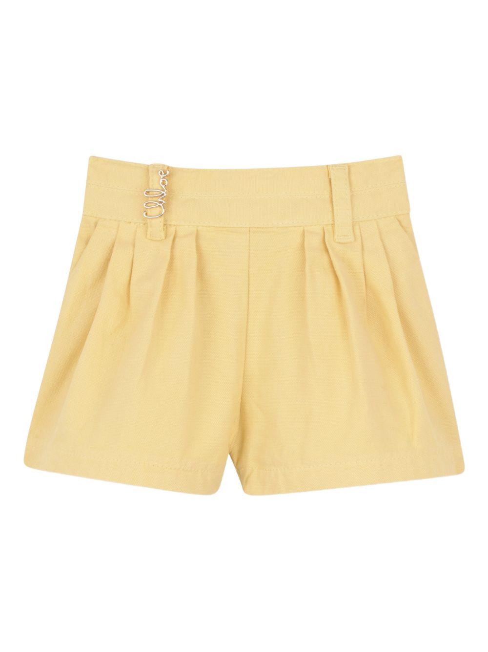 Bermuda per neonata Chloé Kids giallo con pieghe C20911 52A CHLOE' KIDS 