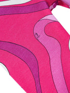 Leggings per bambina Emilio Pucci Junior fucsia con stampa astratta PY6B61 Z3687 570BC EMILIO PUCCI KIDS 
