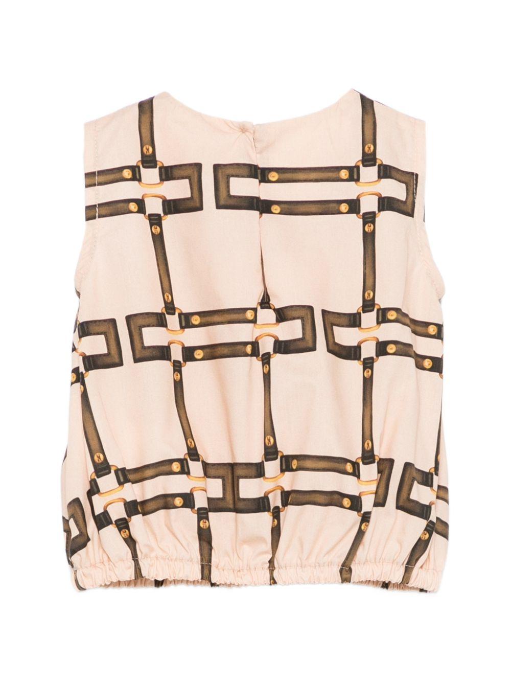 T-shirt per neonata Elisabetta Franchi La Mia Bambina rosa con motivo geometrico EGTO0020CAE06 C053 ElISABETTA FRANCHI KIDS 