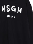 Felpa per bambino MSGM Kids nera con stampa logo S6MSJUSW007 110 MSGM KIDS 