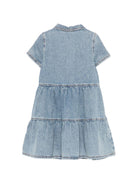 Abito per bambina Moschino Kids denim con logo sul davanti HDV0HDL0E44 40511 MOSCHINO KIDS 