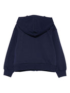 Felpa per bambini Moschino Kids blu con chiusura con zip HUF09ELCA40 40016 MOSCHINO KIDS 