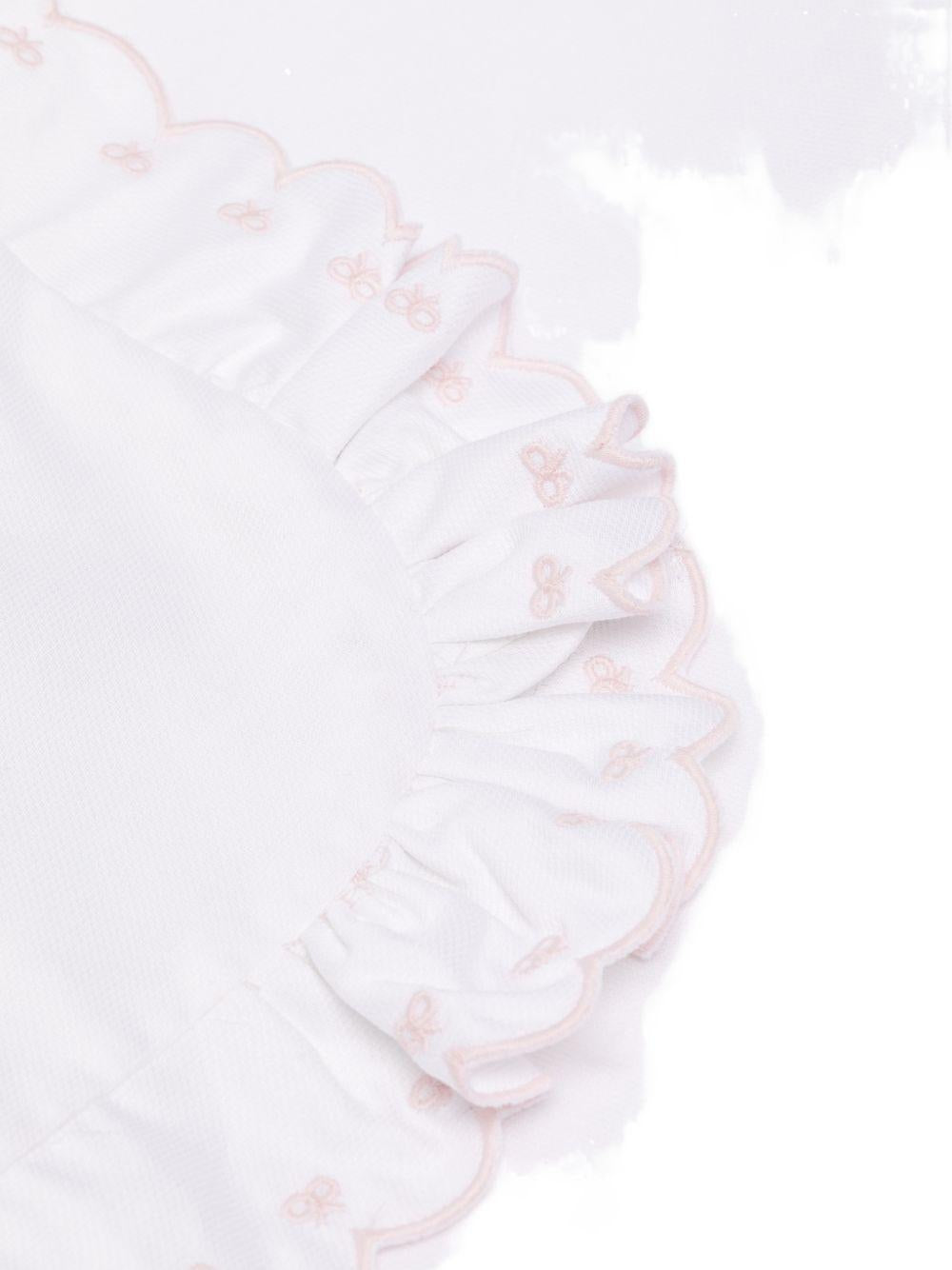 Coperta per neonata La Stupenderia bianca con bordo smerlato 2TBCO50 P01PIN LA STUPENDERIA KIDS 