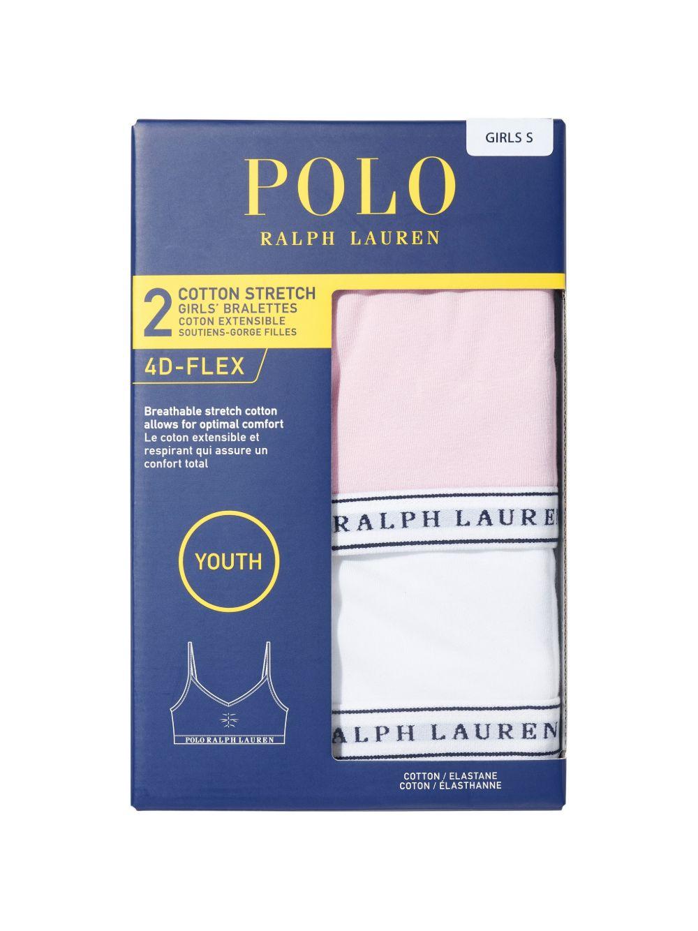 Set di 2 bralette per bambina Polo Ralph Lauren Kids bianco e rosa con banda logo 4P5038 001 Ralph Lauren kids 
