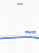 Felpa per bambino Moschino Kids bianca con dettaglio logo HUF09MLCA88 10063 MOSCHINO KIDS 