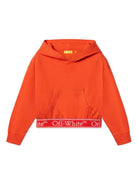 Felpa per bambina Off-White Kids Bookish arancione con banda logo OGBB005S25FLE001 2630 OFF WHITE KIDS 