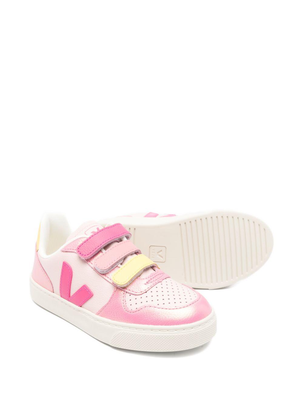 Sneakers V-10 per bambina Veja Kids rosa con chiusura a strappi CV0521502 V-10 PETALE MIA GLIMMER VEJA KIDS 