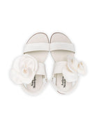 Sandali per bambina Andrea Montelpare bianco con applicazioni a fiore 80809A POLVERE MONTELPARE TRADITION 