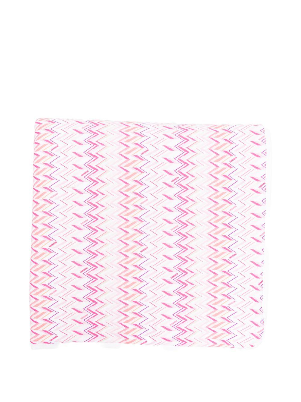 Coperta per neonata Missoni Kids rosa con motivo a zigzag MY0010 Z3674 100FU MISSONI KIDS 