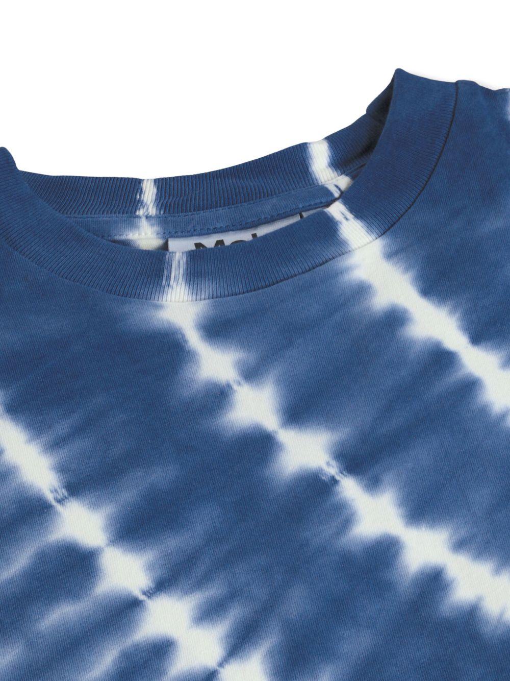 T-shirt Riley per bambino Molo blu con fantasia tie-dye 6S26A213 5988 MOLO KIDS 