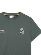 T-shirt per bambino Boss Kidswear verde con logo sul petto J52974 68C BOSS KIDS 