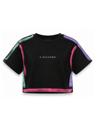 T-shirt per bambina John Richmond Junior nero con effetto vernice RGP26157TS BLACK JOHN RICHMOND KIDS 
