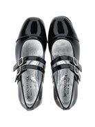 Ballerine per bambina Monnalisa Kids nere con tacco largo con glitter 87H000 8770 0050 MONNALISA KIDS 