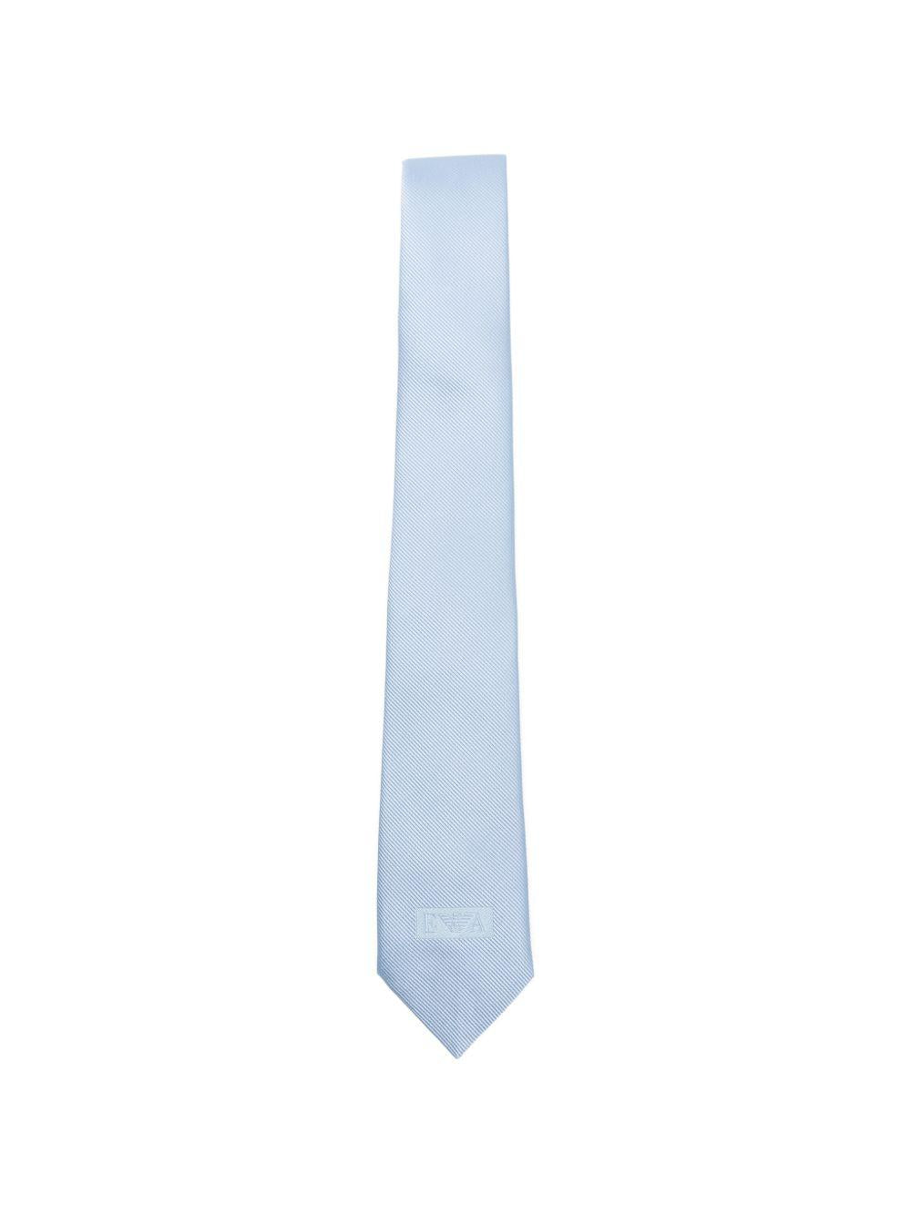 Cravatta per bambino Emporio Armani Kids azzurro con dettglio logo EB000843 AF23749 U9360 EMPORIO ARMANI KIDS 