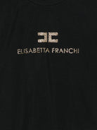 T-shirt per bambina Elisabetta Franchi La Mia Bambina nera con dettaglio logo EFTS2550JE006 N005 ElISABETTA FRANCHI KIDS 