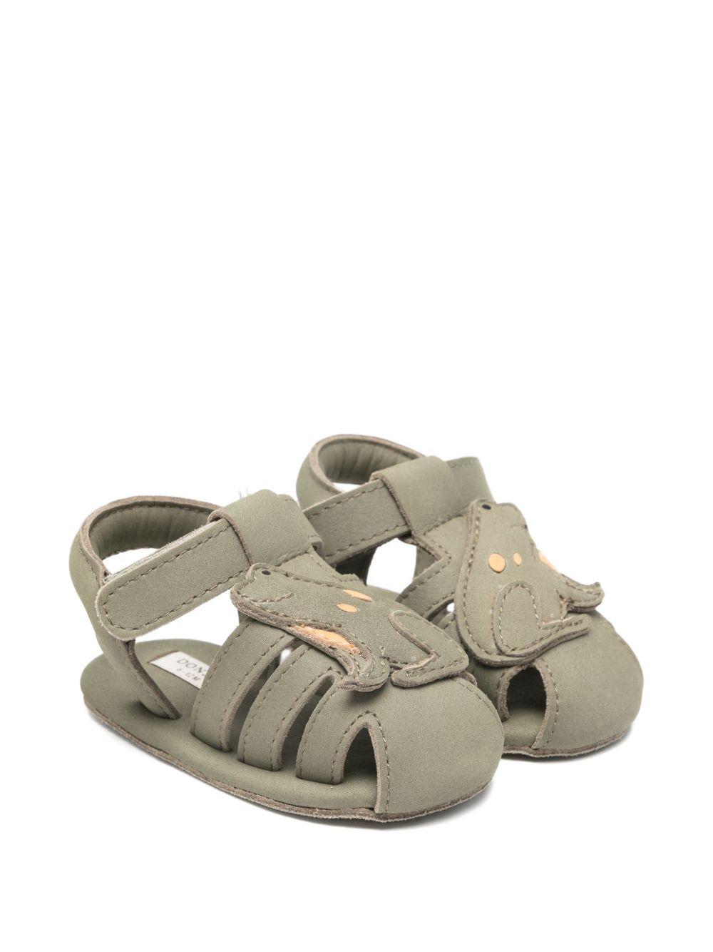 Scarpine primi passi per neonato Donsje verde con applicazione rana 1043001 NL126 DONSJE KIDS 
