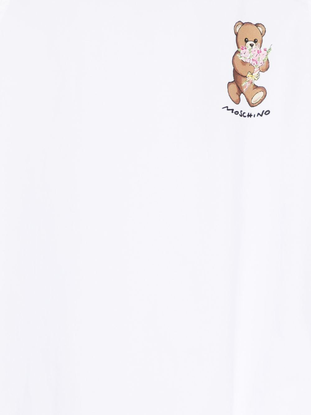 Abito per bambina Moschino Kids bianco con stampa Teddy Bear HDV0HELLA10 10101 MOSCHINO KIDS 