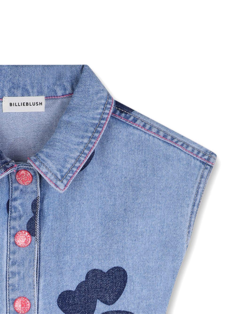 Tuta corta per bambina Billieblush in denim con stampa cuori U21923 Z18 BILLIEBLUSH 