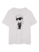 T-shirt per bambino Karl Lagerfeld Kids bianca con stampa stile cartoon Z31103 10P KARL LAGERFELD KIDS 