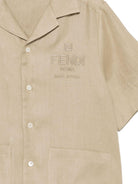 Camicia per bambino Fendi Kids beige con ricamo JMC190 ATRX F019Z FENDI KIDS 