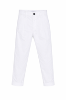 Pantaloni per bambino Paolo Pecora Kids bianco con pieghe frontali PP4312 BIANCO PAOLO PECORA KIDS 
