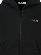 Felpa per bambino MSGM Kids nero con cappuccio e zip F5MSJUZH002 110 MSGM KIDS 