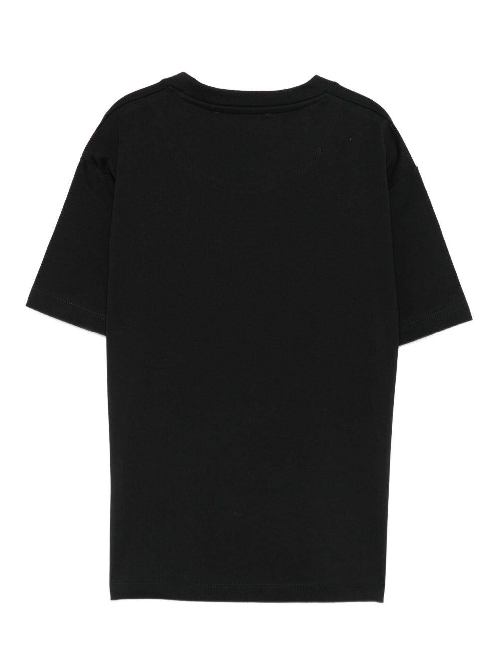 T-shirt per bambino John Richmond Junior nero con logo a contrasto RBA25188TS BLACK JOHN RICHMOND JUNIOR 