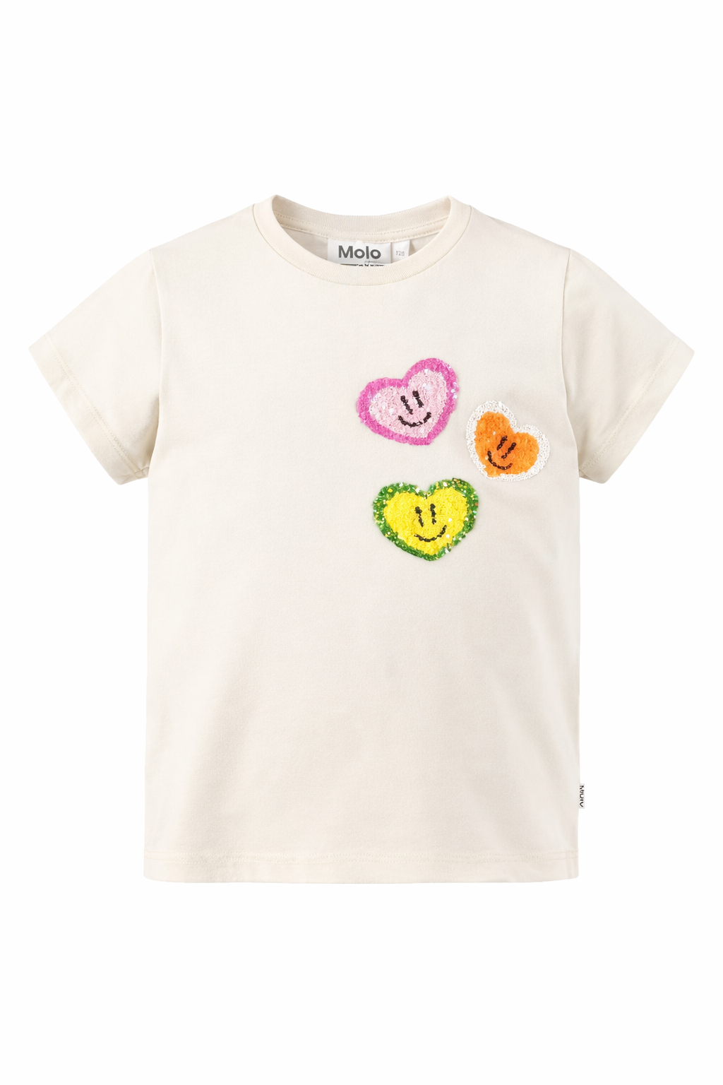 T-shirt Ranva per bambina Molo beige con motivo a cuori 2S26A217 8894 MOLO KIDS 
