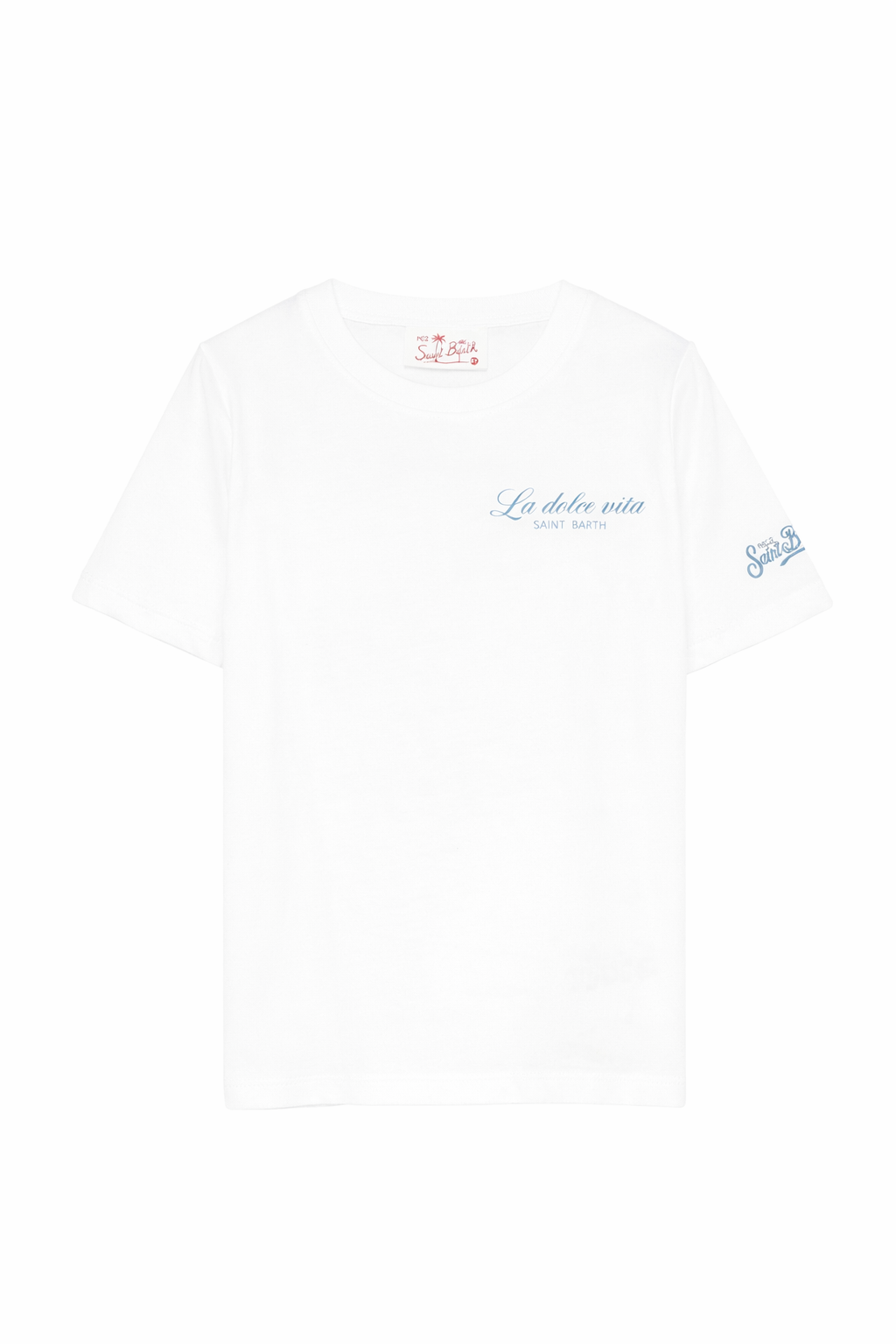 T-shirt per bambino MC2 Saint Barth Kids bianca scollo rotondo e stampa grafica PRL0001 00932L MC2 ST. BARTH KIDS 